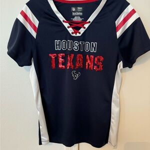 Ladies Large Houston Texans Jersey NFL Brand Navy, Red, Whitete